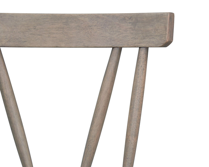 Chaise de salle à manger Remi avec dossier à lattes courbé - brune