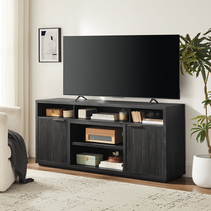 Meuble pour téléviseur Brenner de 64 po avec rangement et système de gestion des câbles pour téléviseurs jusqu’à 60 po - anthracite