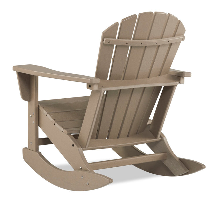 Fauteuil à bascule d'extérieur Bask - Plastique haute densité, résistant aux UV et aux intempéries - Taupe