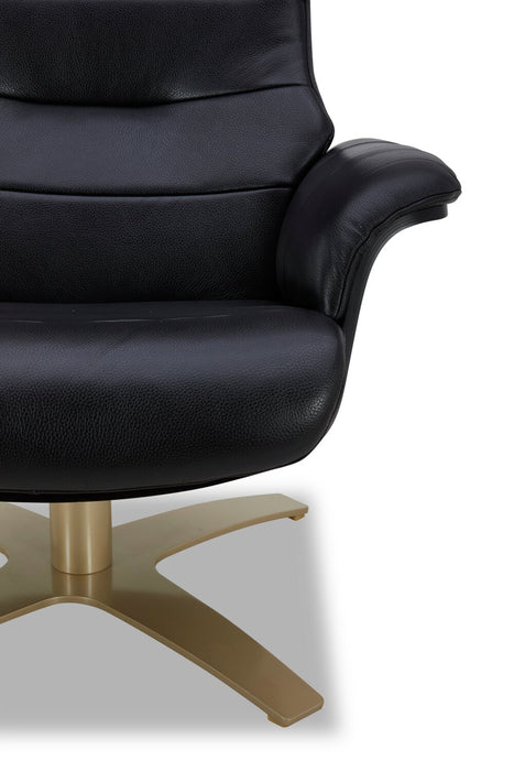 Fauteuil pivotant inclinable Halo en cuir véritable de qualité supérieure avec repose-pieds 