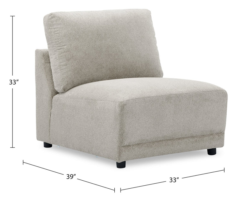 Fauteuil sans accoudoirs modulaire Voyage en tissu avec coussins de dossier amovibles - Beige
