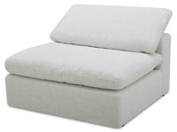 Fauteuil sans accoudoirs modulaire Sky de 44 po en tissu avec coussins amovibles en duvet et plumes - blé Nathan