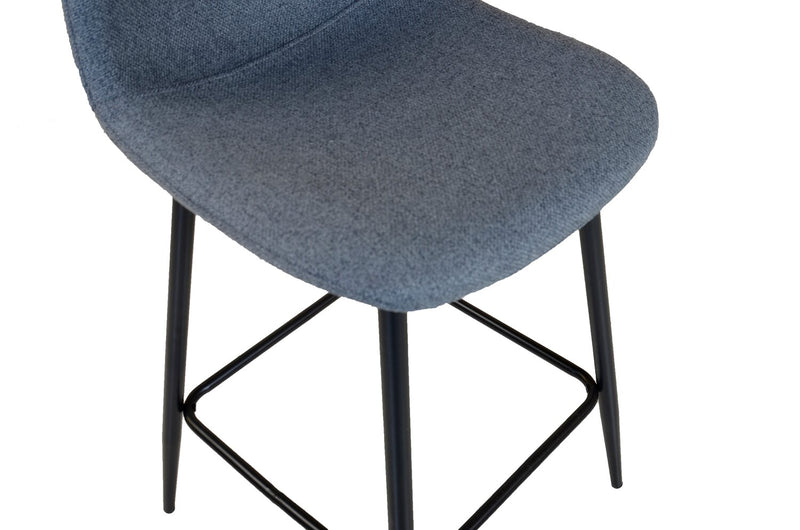 Tabouret Jax de hauteur comptoir de 26 po (H) en tissu de polyester et en métal - anthracite