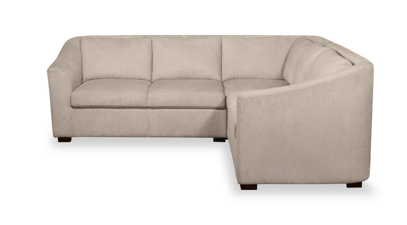 Sofa sectionnel Envy 3 pièces en tissu de chenille - beige amande