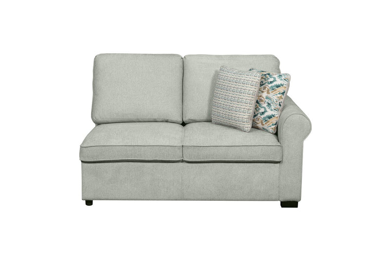 Sofa sectionnel enveloppant de gauche Haven de Scott Living 2 pièces en tissu de chenille - bleu écume de mer