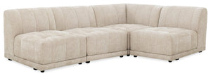 Sofa sectionnel modulaire Oaklyn Kort & Co. 4 pièces en tissu avec coussins de siège capitonnés - beige