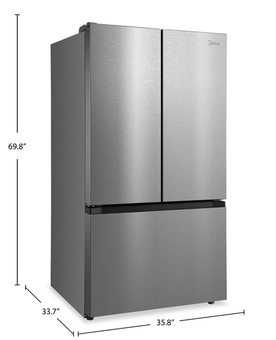 Réfrigérateur Midea de 31,7 pi³ et de 35,8 po à portes françaises - acier inoxydable - MRF32I6BST