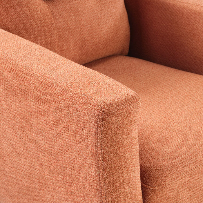 Fauteuil Cosmo de 34 po en tissu avec coussin de dossier capitonné - orangé