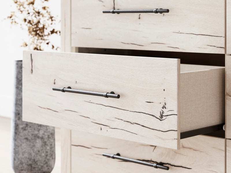 Commode de chambre à coucher Derekson de 58,7 po (L) x 36,5 po (H) à 6 tiroirs - blanc rustique