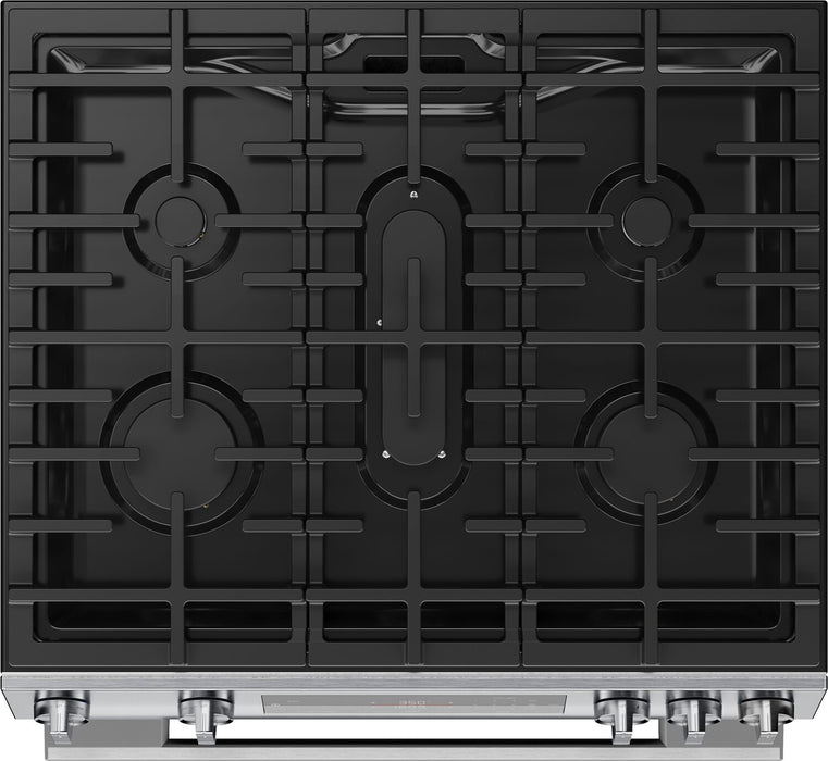 Cuisinière à gaz Bosch série 100 de 5,8 pi3 et de 30 po avec préchauffage rapide et friture à air - acier inoxydable - HGF1050MUC