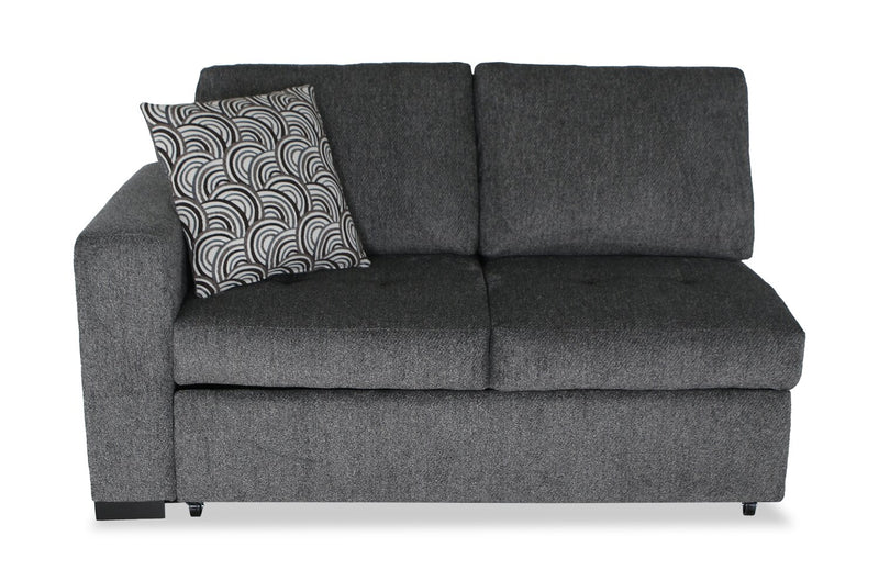 Sofa-lit sectionnel enveloppant de droite Legend 2 pièces fabriqué au Canada en tissu de chenille - gris poivre