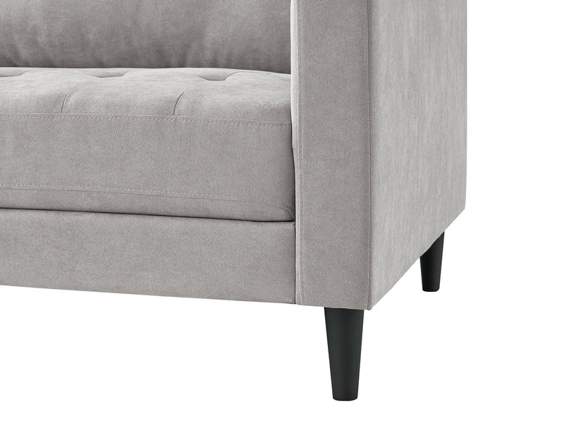 Sofa sectionnel de gauche Metro 2 pièces en tissu avec fauteuil long et coussins de siège capitonnés - neutre