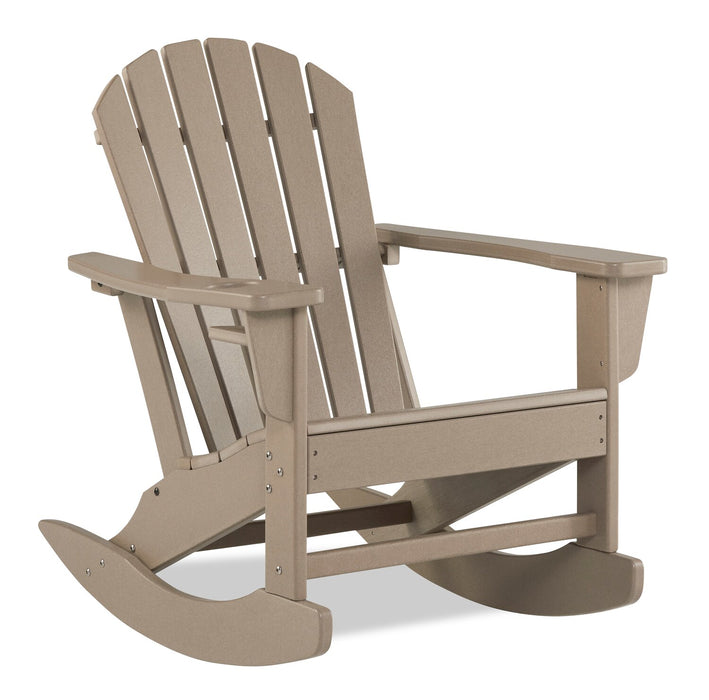 Fauteuil à bascule d'extérieur Bask - Plastique haute densité, résistant aux UV et aux intempéries - Taupe