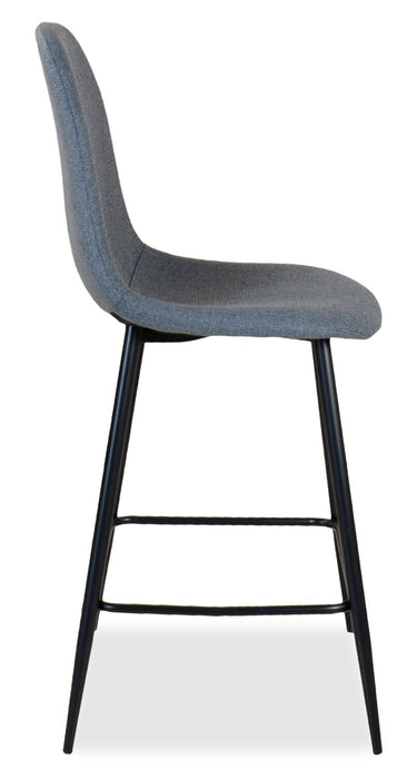 Tabouret Jax de hauteur comptoir de 26 po (H) en tissu de polyester et en métal - anthracite