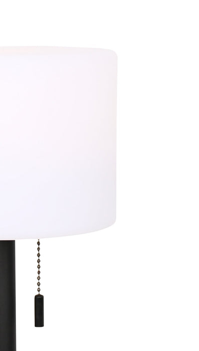 Lampe de table pour l’intérieur et pour l’extérieur moderne portable Solana de 11 po en métal et en acrylique avec port USB - noire