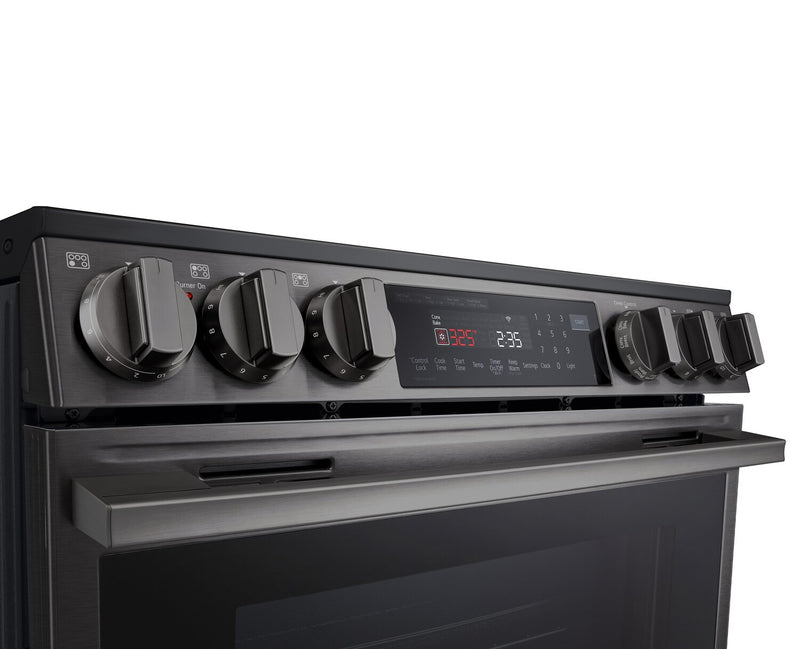 Cuisinière intelligente électrique LG de 6,3 pi3 avec friture à air - acier inoxydable noir - LSEL6335ZE
