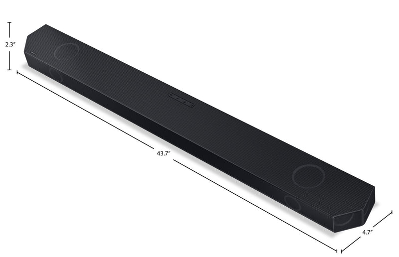 Barre de son Samsung à 9.1.2 canaux avec Dolby AtmosMD, DTS:X, Q-Symphonie et caisson d’extrêmes graves sans fil (HW-Q910D/ZC)