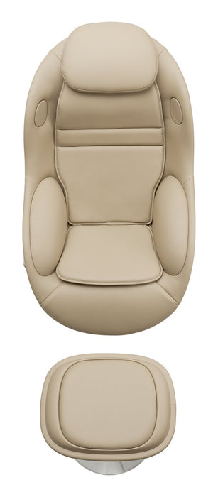 Fauteuil de massage inclinable LG de 29,6 po en tissu d’apparence cuir avec pouf assorti - brun