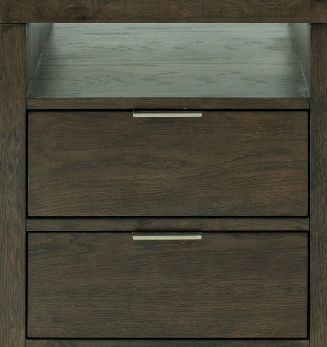 Table de bout moderne Hatfield de 20 po en bois massif - brun champêtre