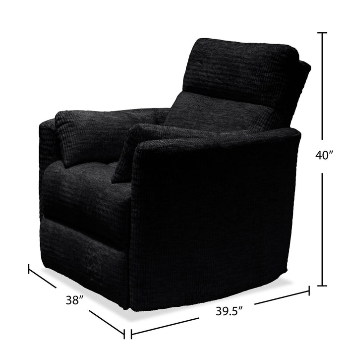 Fauteuil pivotant, coulissant et inclinable Remi de 38 po en tissu - anthracite 