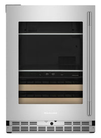 Refroidisseur à boissons KitchenAid de 24 po avec grilles à devant en bois - acier inoxydable PrintShieldMC - KUBL524SPS