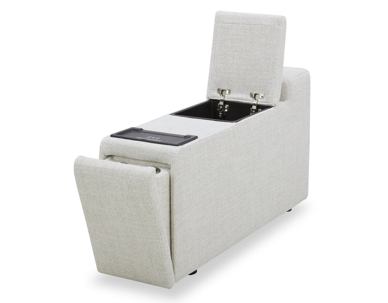 Console de rangement modulaire Sky de 13 po en tissu avec port USB - blé Nathan