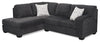 Sofa sectionnel de gauche Morgan 2 pièces fabriqué au Canada en tissu de chenille avec coussins décoratifs - gris
