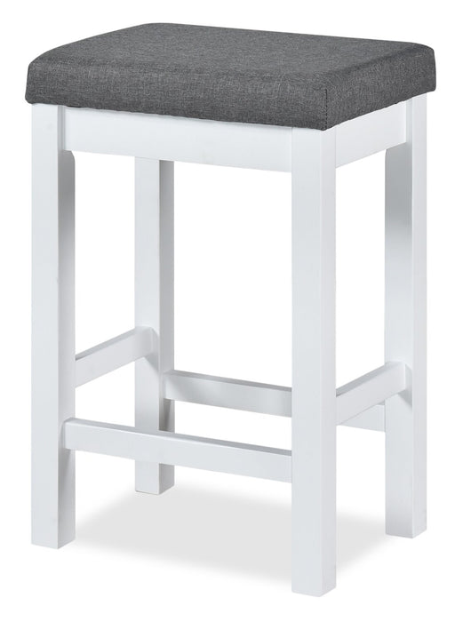 Coin-repas moderne Noah de 60 po avec 3 tabourets de hauteur comptoir et ports USB - blanche