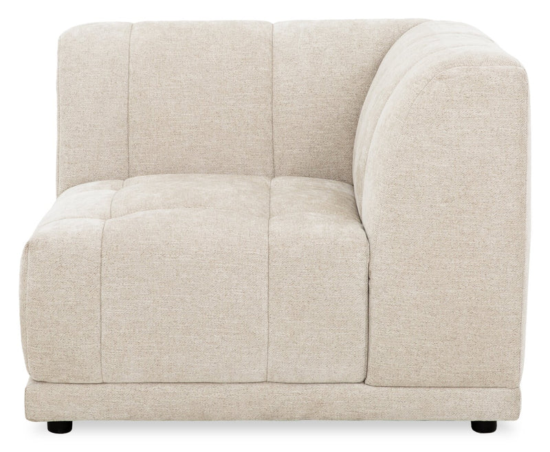 Fauteuil en coin modulaire Oaklyn Kort & Co. de 38,5 po en tissu avec coussin de siège capitonné - beige
