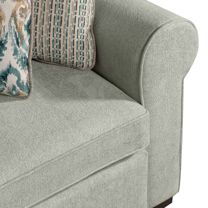 Sofa-lit sectionnel Haven de Scott Living 3 pièces en tissu de chenille - bleu écume de mer