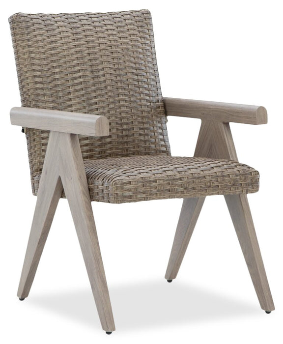 Ensemble de 2 chaises Muskoka pour la terrasse à l’extérieur - osier en résine, résistant aux rayons UV et aux intempéries - beige