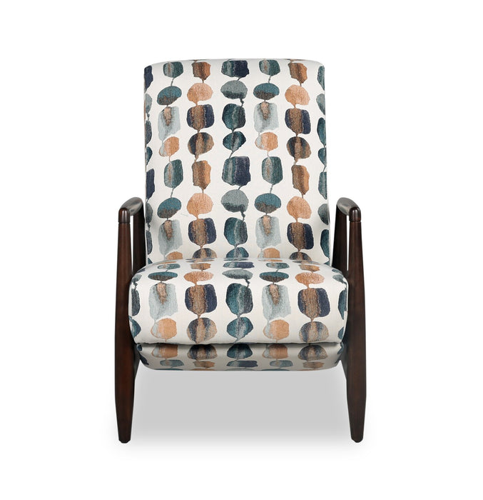 Fauteuil d’appoint à inclinaison par poussée Raven de 28,5 po en tissu de chenille - bleu sarcelle multicolore