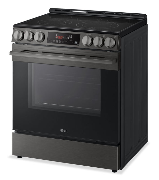 Cuisinière intelligente électrique LG de 6,3 pi3 avec friture à air - acier inoxydable noir - LSEL6333ZE 