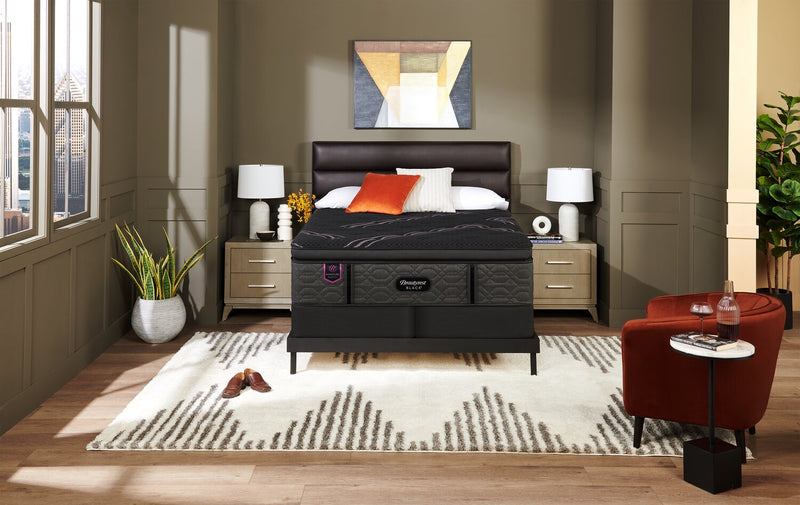 Ensemble Matelas à Euro-plateau épais Magenta Signature de Beautyrest BlackMD pour très grand lit