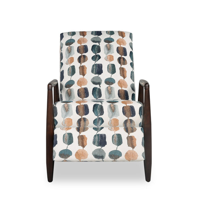 Fauteuil d’appoint à inclinaison par poussée Raven de 28,5 po en tissu de chenille - bleu sarcelle multicolore