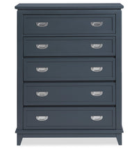 Commode verticale de chambre à coucher Quinn de 36,5 po (L) x 48,5 po (H) à 5 tiroirs - bleue