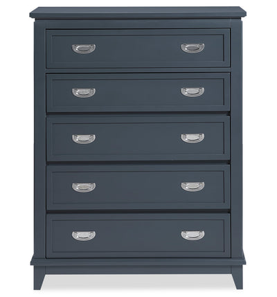 Quinn Bedroom Chest of Drawers, 5-Drawer, 36.5"W x 48.5"H - Blue | Commode verticale de chambre à coucher Quinn de 36,5 po (L) x 48,5 po (H) à 5 tiroirs - bleue