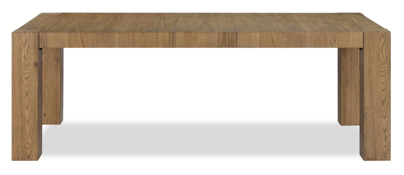 Ensemble de salle à manger Lotus 7 pièces en bois avec table de 82 po (L) et 6 chaises à dossier à lattes - naturel