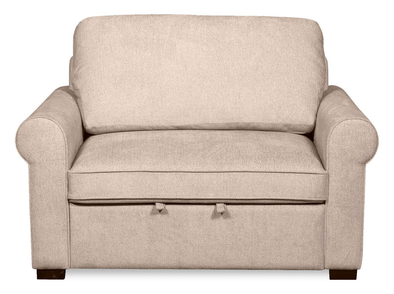 Fauteuil-lit convertible Haven de Scott Living de 55 po en tissu de chenille avec pattes en bois - taupe