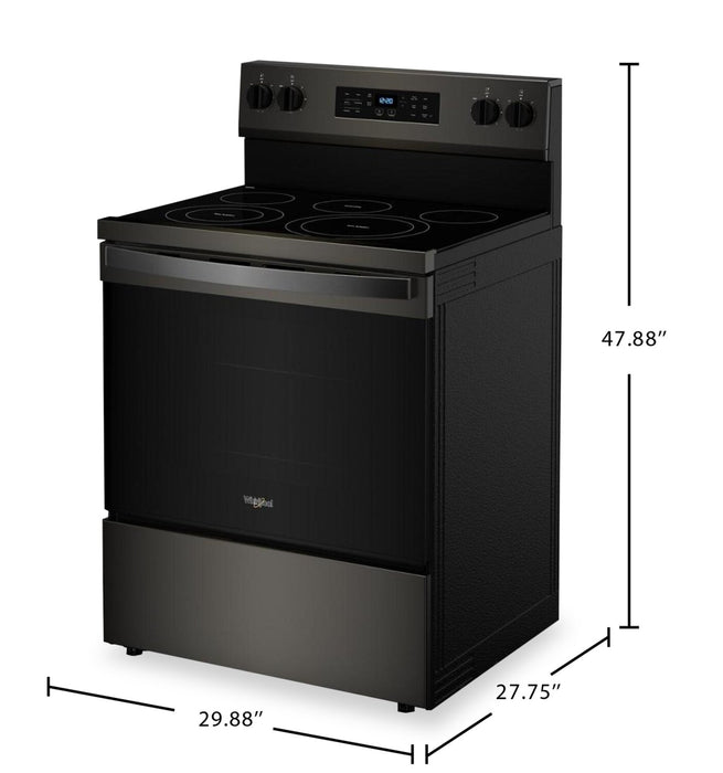 Cuisinière électrique Whirlpool de 5,3 pi3 avec friture à air sans préchauffage - acier inoxydable noir - YWFES5030RV 
