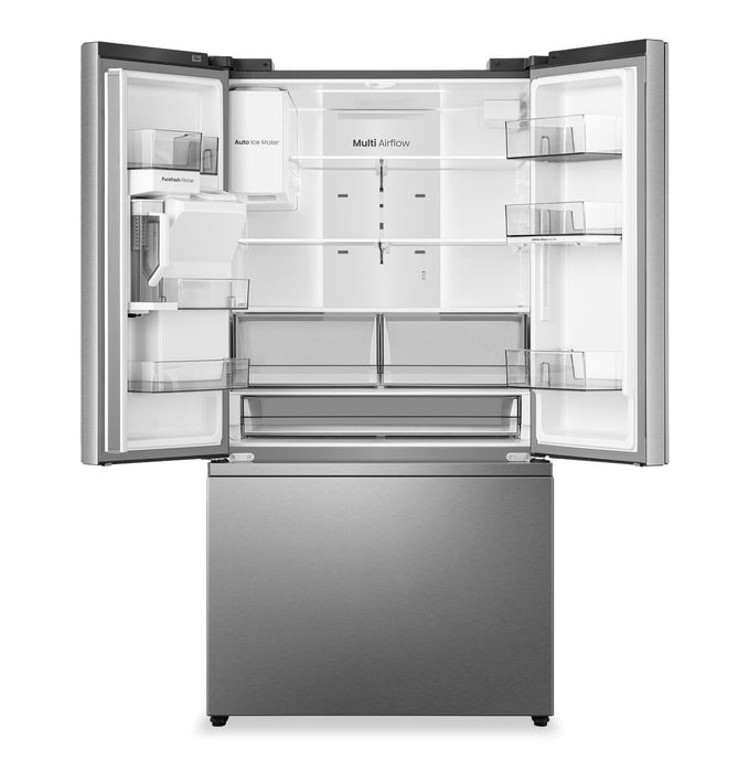 Réfrigérateur Hisense de 30 pi3 et de 36 po à portes françaises - acier inoxydable résistant aux traces de doigts - HRF300P7DSE