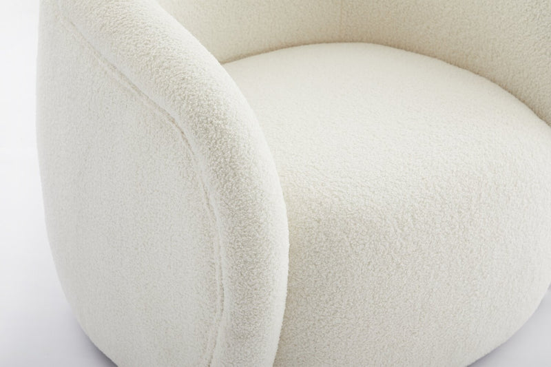 Fauteuil d’appoint courbé Solo de 31,1 po en tissu sherpa - crème glacée