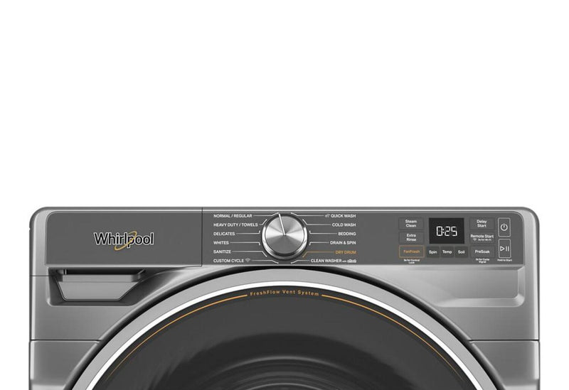 Laveuse Whirlpool à chargement frontal de 5,8 pi³ avec système de ventilation FreshFlowMC et lavage intelligent par IA - WFW6720RR