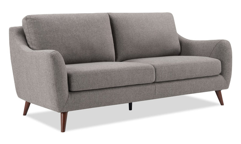 Sofa Ivy de 75,5 po en tissu avec coussins de dossier amovibles - gris