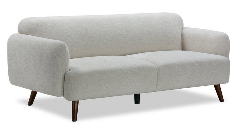 Sofa Sadie de 78,7 po en tissu avec pattes en hévéa - beige 