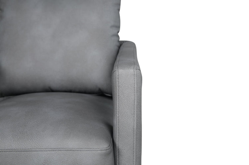 Fauteuil d’appoint pivotant Ever de 28 po en tissu d’apparence cuir - gris