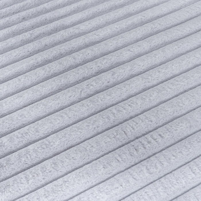 Fauteuil long de détente Cleo de 26 po en tissu de fausse fourrure très douce avec coussin décoratif - gris clair