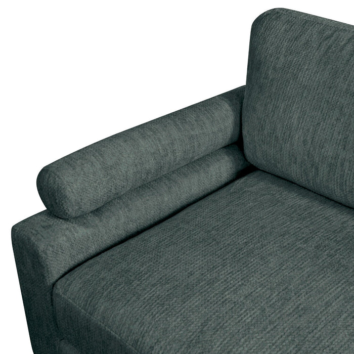 Sofa sectionnel modulaire sans accoudoirs Lounge 4 pièces en chenille - gris