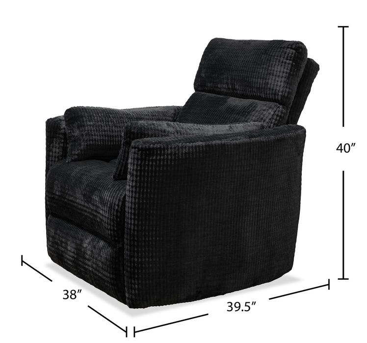 Fauteuil pivotant coulissant à inclinaison électrique Remi de 38 po en tissu avec ports USB - anthracite 