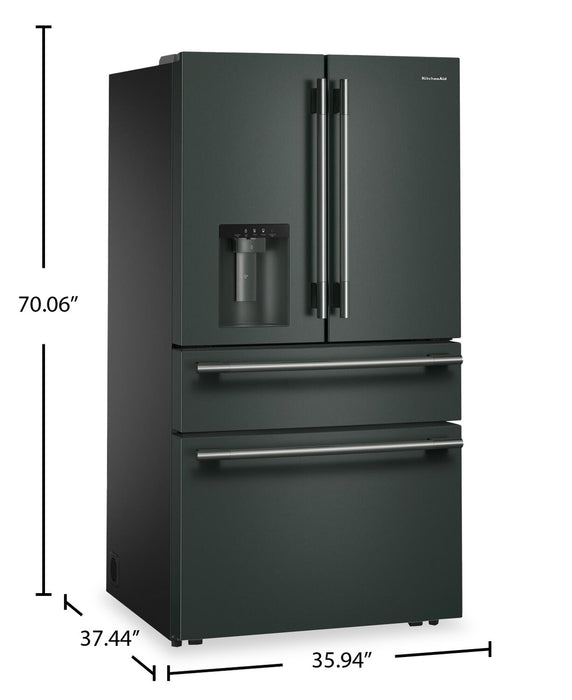 Réfrigérateur KitchenAid de 29 pi3 à portes françaises - genièvre - KRMF436SJP